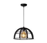 Suspension Lucide Dikra noire Ø40 métal E27 60W IP20
