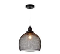 Suspension Lucide Mesh industrielle métal noir Ø28 E27