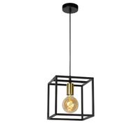 Suspension Lucide Ruben métal E27 40W noir/or Ø22 cm