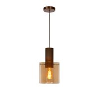 Suspension Lucide Toledo Ø20 brun verre, E27 40W réglable