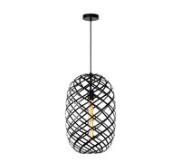 Suspension Lucide Wolfram métal noire Ø32 E27 60W IP20