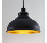 Suspension luminaire Albertine Lindby, dimmable, noir, Salon / Salle à manger, Métal, Vintage, Suspension