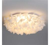 Suspension luminaire , Applique Murale Plume Fourrure Trichromatique Gradation, Plafonnier Romantique Plume 36w for Décoration Chambre Salon Chambre Filles, 53cm / 21in(78cm/31in,TRICHROMATIC)