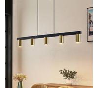 Suspension luminaire Baliko Lindby, dimmable, noir, Salon / Salle à manger, Métal, Moderne, Suspension