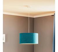 Suspension luminaire Bristol Duolla, dimmable, bleu, Salon / Salle à manger, Textile / Tissu / Soie, Suspension en Tissu