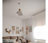 Lindby Suspension Carlise à intensité variable (Scandinave) en Blanc Métal e. a. pour Salon & Salle manger (1 lampe,à E27), Luminaire Lampe Plafond Plafonnier