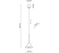 Suspension luminaire Cono TK Lighting, dimmable, noir, Salon / Salle à manger, Métal, Moderne, Suspension
