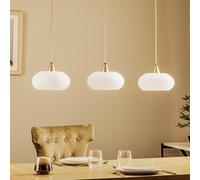Lucande Suspension Sharvil à intensité variable (Moderne) en Blanc Verre e. a. pour Salon & Salle manger (à 3 lampes, E27) design suspension lampe plafonnier