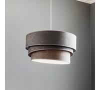 Suspension luminaire Devon Duolla, dimmable, gris, Salon / Salle à manger, Textile / Tissu / Soie, Moderne, Suspension en Tissu