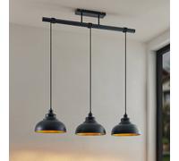 Suspension luminaire Emna Lindby, dimmable, noir, Salon / Salle à manger, Métal, Vintage, Suspension