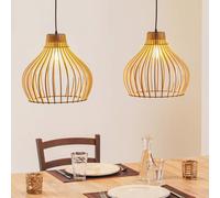 Suspension luminaire en bois Barrel TEMAR LIGHTING, dimmable, bois clair, Salon / Salle à manger, Bois, Maison de campagne / Rustique, Suspension