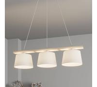 Suspension luminaire en bois Sweden Euluna, dimmable, Salon / Salle à manger, Textile / Tissu / Soie, Suspension