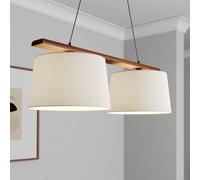 Suspension luminaire en bois Sweden Lamkur, dimmable, bois foncé, Salon / Salle à manger, Bois, Suspension