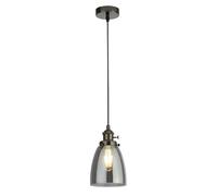 Suspension Luminaire En Verre Fumé Ø 14 Cm H: Max. 1,5 Cm Réglable E27