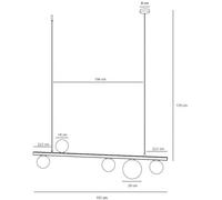 Suspension luminaire Garda 5 ALDEX, dimmable, noir, Salon / Salle à manger, Métal, Moderne, Suspension