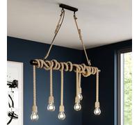 Suspension luminaire Hajo Lindby, dimmable, marron, Salon / Salle à manger, Métal, Vintage, Suspension