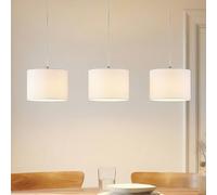 Suspension luminaire Imarin Lindby, dimmable, bois clair, Salon / Salle à manger, Textile / Tissu / Soie, Moderne, Suspension en Tissu