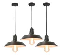 Suspension Luminaire Industrielle UNI - WOTTES - Lot de 3 - Noir - E27 - Vintage