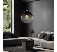 Suspension Luminaire Lampe Boule Verre Fumée Métal Chrome Lampe Salle à Manger