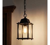 Suspension Luminaire Lampe Exterieur RéTro Noir,Aluminium Mini carré LumièRe ExtéRieure E27 Vintage éTanche ImperméAble Lustre Couloir Industriel Lanterne Exterieur Jardin Terrasse Pavillon Garage