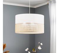 Suspension luminaire Linobianco TK Lighting, dimmable, blanc, Salon / Salle à manger, Textile / Tissu / Soie, Moderne, Suspension en Tissu