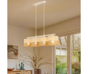 Suspension luminaire Linobianco TK Lighting, dimmable, blanc, Salon / Salle à manger, Textile / Tissu / Soie, Moderne, Suspension en Tissu