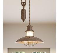 Suspension luminaire Louisanne Lindby, dimmable, marron, Couloir, Métal, Bord de mer, Suspension