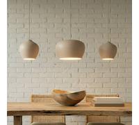 Lucande Suspension Malisa à intensité variable (Scandinave) en Beige Métal e. a. pour Salon & Salle manger (à 3 lampes, E27) Luminaire Lampe Plafond Plafonnier