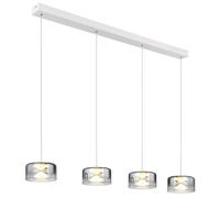Suspension lampe suspension plafonnier verre blanc fumé LED H 150 cm
