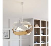 Lindby Suspension en Tissu Simaria à intensité variable (Moderne) Marron Textile e. a. pour Salon & Salle manger (à 3 lampes, E27) Luminaire Lampe plafond Plafonnier