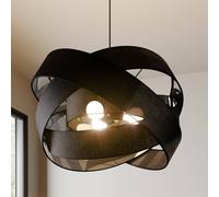 Suspension luminaire Simaria Lindby, dimmable, noir, Salon / Salle à manger, Textile / Tissu / Soie, Moderne, Suspension en Tissu