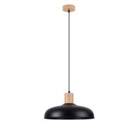 Suspension Luminaire - Sollux - Indy - Abat-jour Incurvé - Métal Noir - E27 15W LED