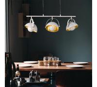Suspension lampe suspension suspension lampe éclairage salon, 3 flammes, métal, gris pierre, 3x douille E14, HxLxP: 150x94,8x20,8 cm, Wofi, 7019.03.50.8000