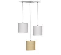 Suspension Lumineuse Trio Plafonnier En Coton - Timouki Beige TU