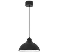 Suspension Luminex Sven noire Ø30 E27 intérieur blanc