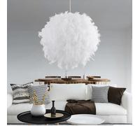 Suspension Lustre de plumes à LED - Simple éclairage - Blanc - 150 x 40 x 40 cm