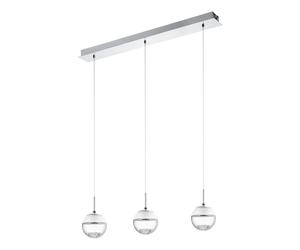 Suspension M1 LED 3X5W en acier chrome 870x140x1100mm
