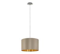 Suspension MASERLO E27 1X60W en acier nickel mat D380mm
