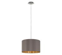 Suspension En Tissu Maserlo, Cappuccino, 38 Cm nickel mat, cappuccino, doré