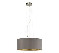 Suspension MASERLO E27 3X60W en acier nickel mat D530mm