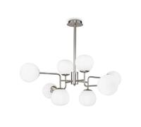 Suspension Maytoni Erich nickel, globes blancs 8xE14