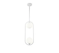 Suspension Maytoni Ring blanche 2 globes G9 métal/verre