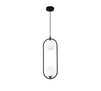 Suspension Maytoni Ring noire, 2 globes blancs G9