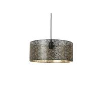 Ostaria Suspension métal Corazon ajourée – extérieur noir, intérieur doré – Ø35 cm H15 cm