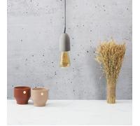 Suspension - Métal et textile - 8 x 5 x 5 cm - Gris béton - HOME DECO FACTORY