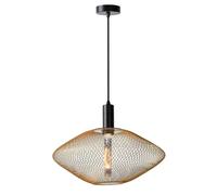 Suspension métal Lucide Mesh Ø45 noir/laiton E27 40W