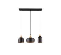 TRIO Leuchten Suspension Chiraz 310500332 3 lumières métal noir mat/doré