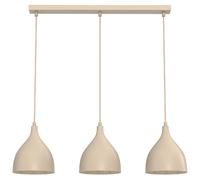 Suspension minimaliste beige ? 3 abat-jour calice 3xE27 Luminex Noak Classic