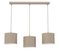 Suspension minimaliste beige ? 3 abat-jour E27, lampe sur barre pour salle ? manger