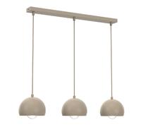 Suspension minimaliste beige ? 3 coupoles 3xE27 15W, lampe design pour intérieur